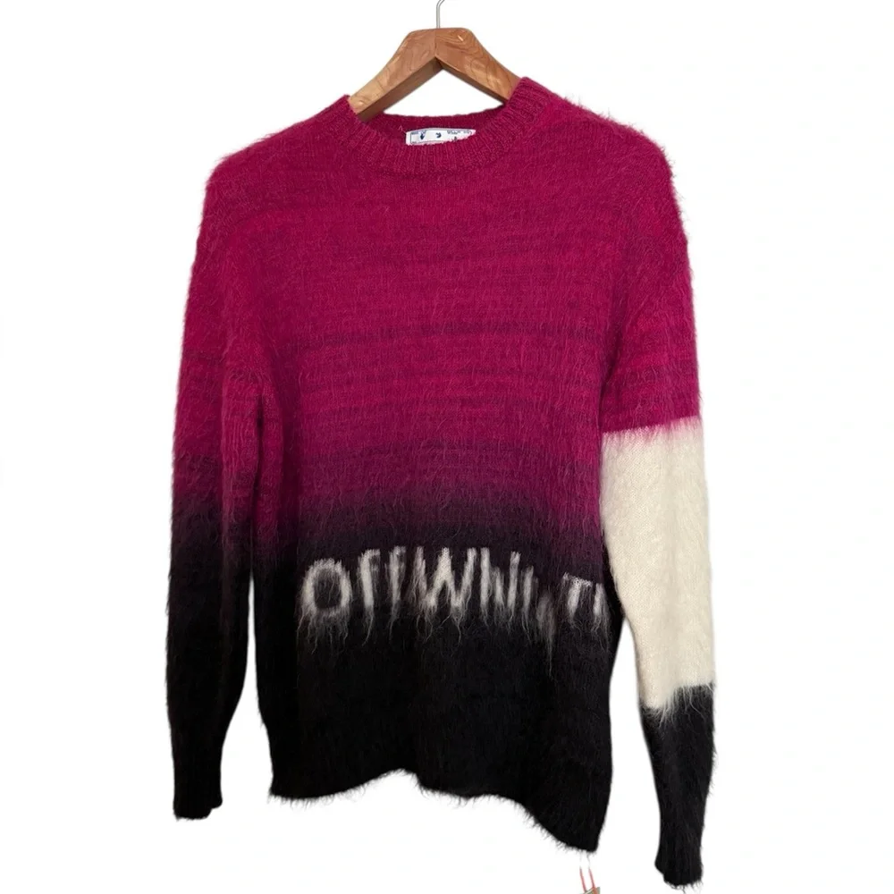 Off-White Mohair Helvetica Logo Sweater